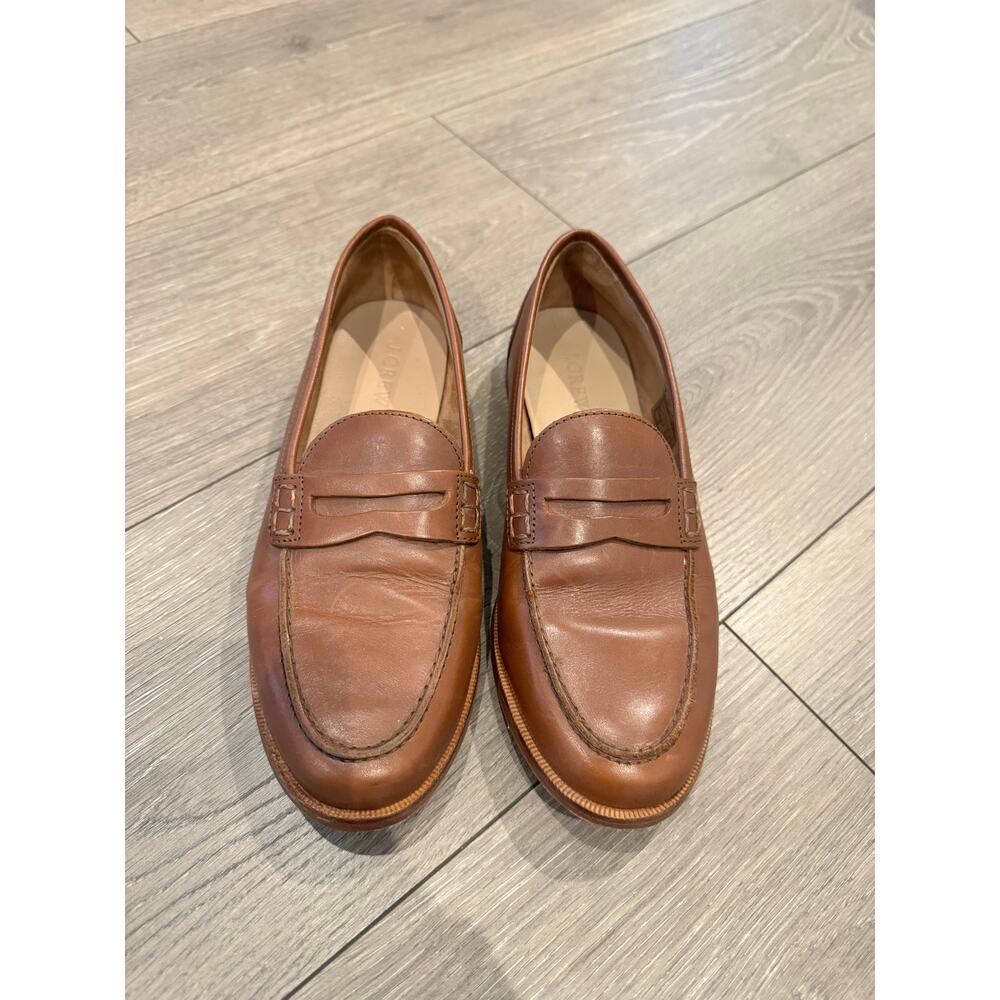 J. Crew Factory Brown Leather Penny Loafers